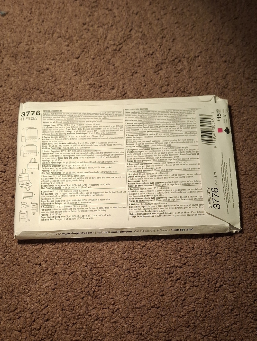 3776 Simplicity Pattern - Picture 2 of 2